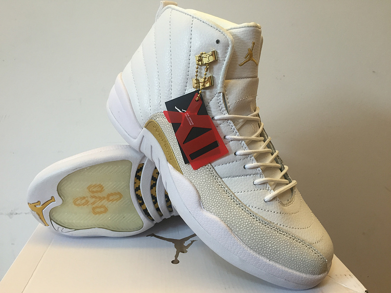 2016 Women Air Jordan 12 OVO White Gold Shoes - Click Image to Close